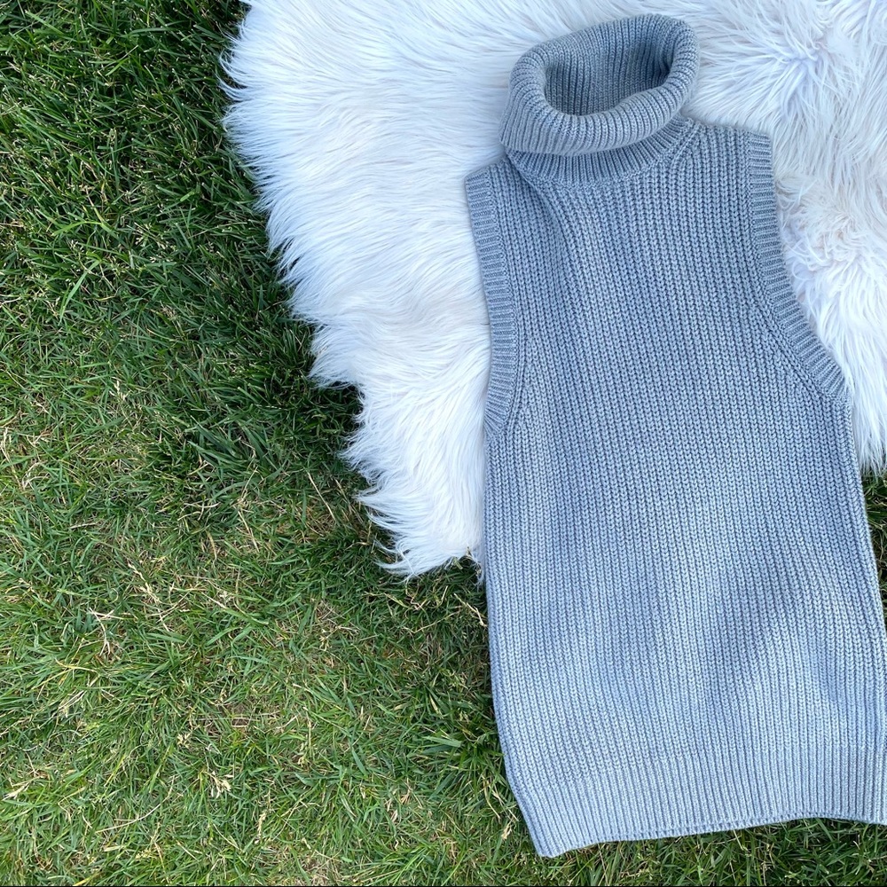 Michael Michael Kors gray turtleneck knit tunic sleeveless sweater XS